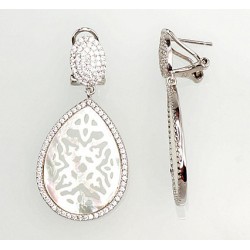 Sidabriniai auskarai ant cilindrinės spynos0