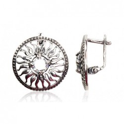 Sidabriniai auskarai ant cilindrinės spynos0