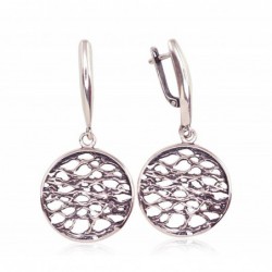 Sidabriniai auskarai ant cilindrinės spynos0