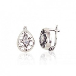 Sidabriniai auskarai ant cilindrinės spynos0