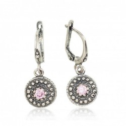 Sidabriniai auskarai ant cilindrinės spynos0