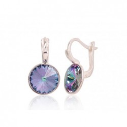 Sidabriniai auskarai anglišku užsegimu, Metalas: Sidabras, Praba: 925°, Akmuo: Kristalai-Auskarai