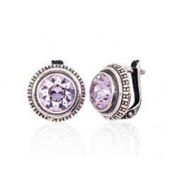 Sidabriniai auskarai anglišku užsegimu, Metalas: Sidabras, Praba: 925°, Akmuo: Kristalai-Auskarai