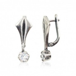 Sidabriniai auskarai ant cilindrinės spynos0