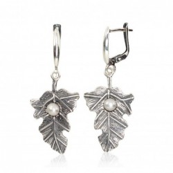 Sidabriniai auskarai anglišku užsegimu, Metalas: Sidabras, Praba: 925°, Akmuo: Perlai-Auskarai 2