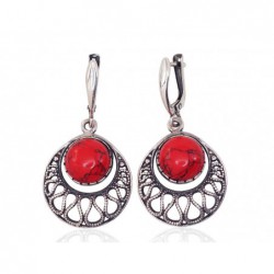 Sidabriniai auskarai ant cilindrinės spynos0