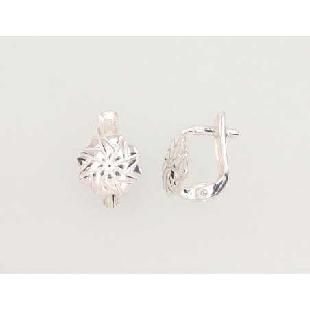 Sidabriniai auskarai ant cilindrinės spynos0