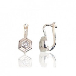 Sidabriniai auskarai ant cilindrinės spynos0