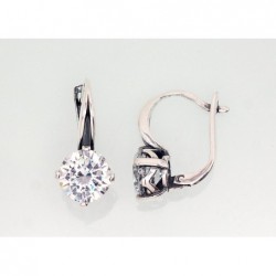 Sidabriniai auskarai ant cilindrinės spynos0