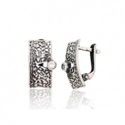 Sidabriniai auskarai ant cilindrinės spynos0