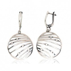 Sidabriniai auskarai ant cilindrinės spynos0