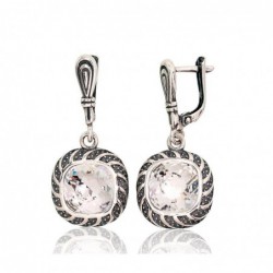 Sidabriniai auskarai ant cilindrinės spynos0