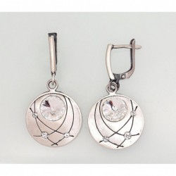 Sidabriniai auskarai ant cilindrinės spynos0