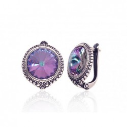 Sidabriniai auskarai ant cilindrinės spynos0