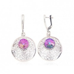 Sidabriniai auskarai ant cilindrinės spynos0