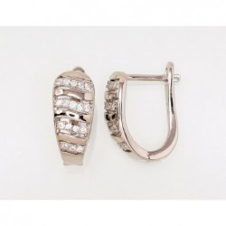 Sidabriniai auskarai anglišku užsegimu, , Praba: 925°, Akmuo: Cirkonai-Auskarai 2