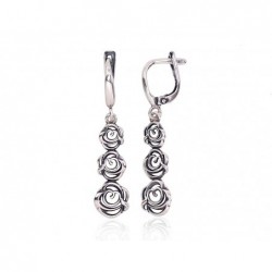 Sidabriniai auskarai ant cilindrinės spynos0