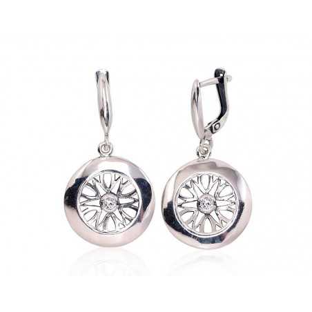 Sidabriniai auskarai ant cilindrinės spynos0