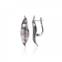 Sidabriniai auskarai anglišku užsegimu, Metalas: Sidabras, Praba: 925°, Akmuo: Perlai-Auskarai