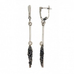 Sidabriniai auskarai ant cilindrinės spynos0