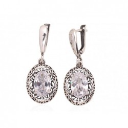 Sidabriniai auskarai ant cilindrinės spynos0