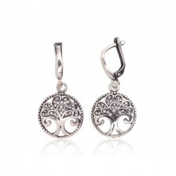 Sidabriniai auskarai ant cilindrinės spynos0